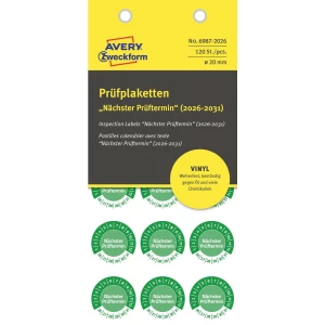 Avery-Zweckform 6987-2026 inspekcijska naljepnica zelena samoljepljiva folija (Ø) 20 mm 20 mm 120 St. slika