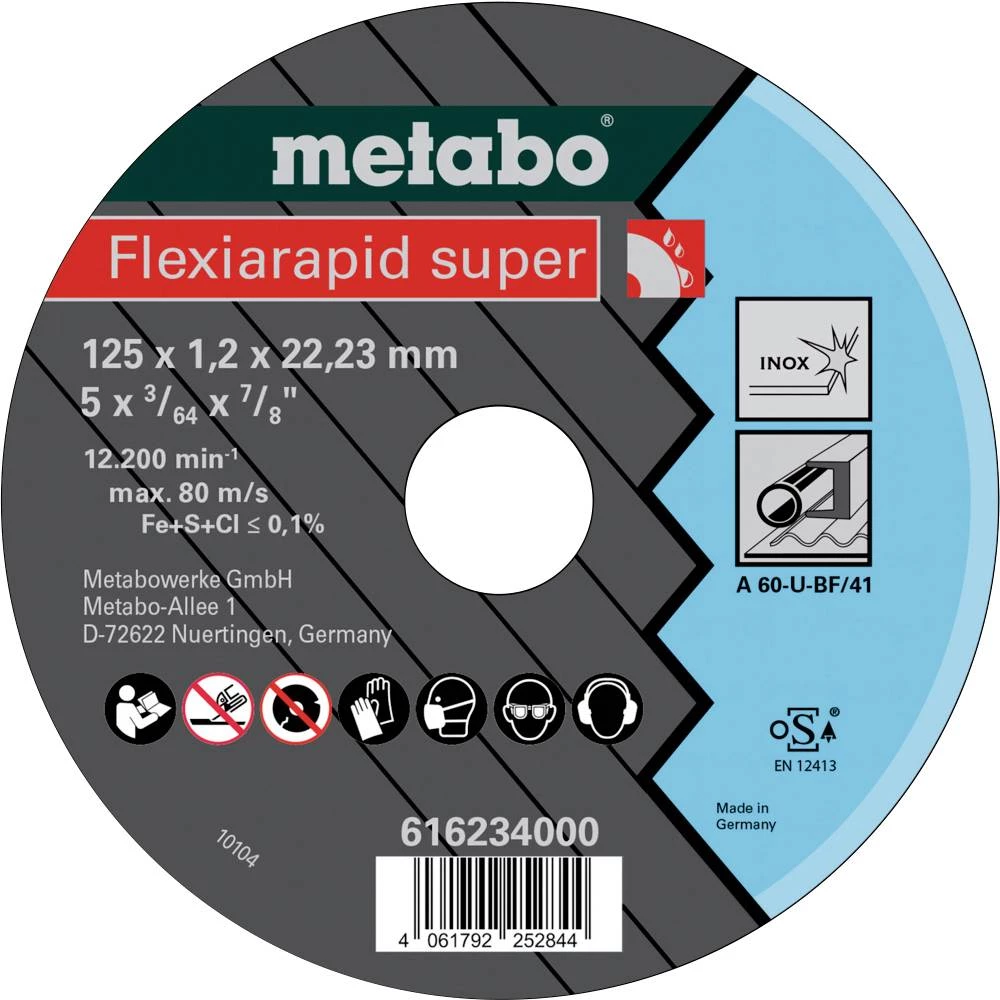 Metabo 616234000 rezna ploča 125 mm 25 kom. nehrđajući čelik (rostfrei) slika