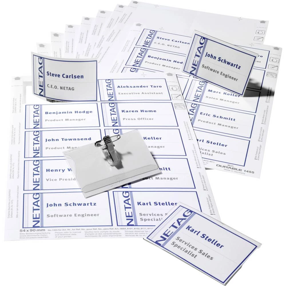 Durable 818200 oznaka imena 818200 (Š x V) 90 mm x 54 mm sigurnosni pin, kombinirana stezaljka 20 kom./paket 1 Set slika