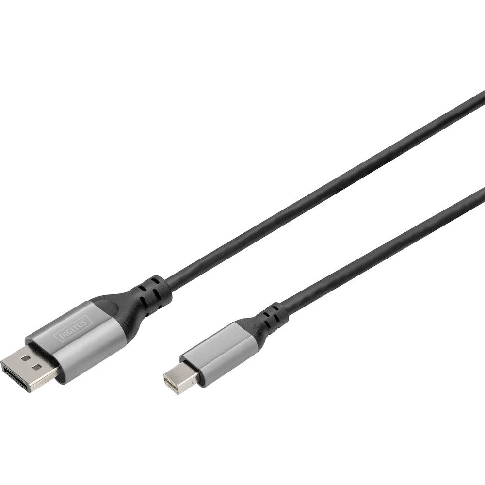 Digitus DisplayPort / Mini-DisplayPort priključni kabel DisplayPort utikač, Mini DisplayPort utikač 1 m crna DB-340106-010-S DisplayPort 1.4, sa zaštitom, High Speed HDMI, aluminijski utikač Displ... slika