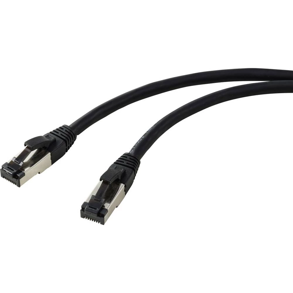 Renkforce RF-7106482 RJ45 mrežni kabel, Patch kabel CAT 8.1 S/FTP 2.00 m crna 1 kom. slika