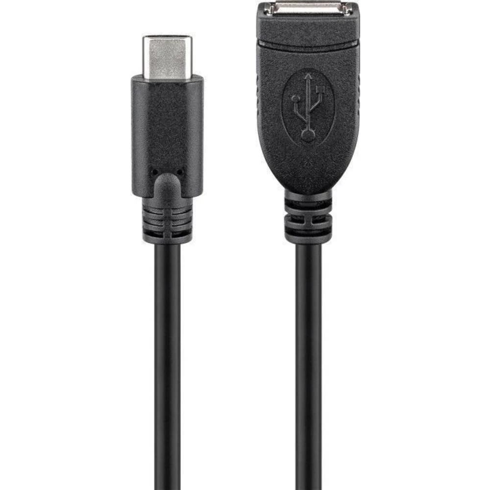 USB 2.0 Produžetak [1x Muški konektor USB-C&trade; - 1x Ženski konektor USB 2.0 tipa A] Crna Goobay slika