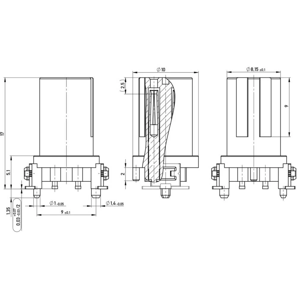 Utični konektor za senzor/aktivator, konfekcionirani Ženski, ugradbeni Broj polova: 4 ERNI 364175 1 ST slika