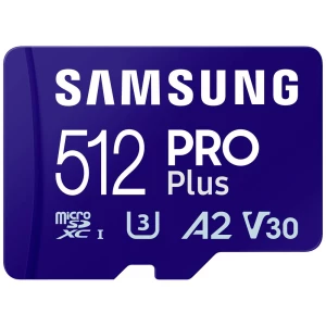 Samsung PRO Plus microsdxc kartica 512 GB A2 Application Performance Class, v30 Video Speed Class, UHS-I uklj. sd-adapter slika