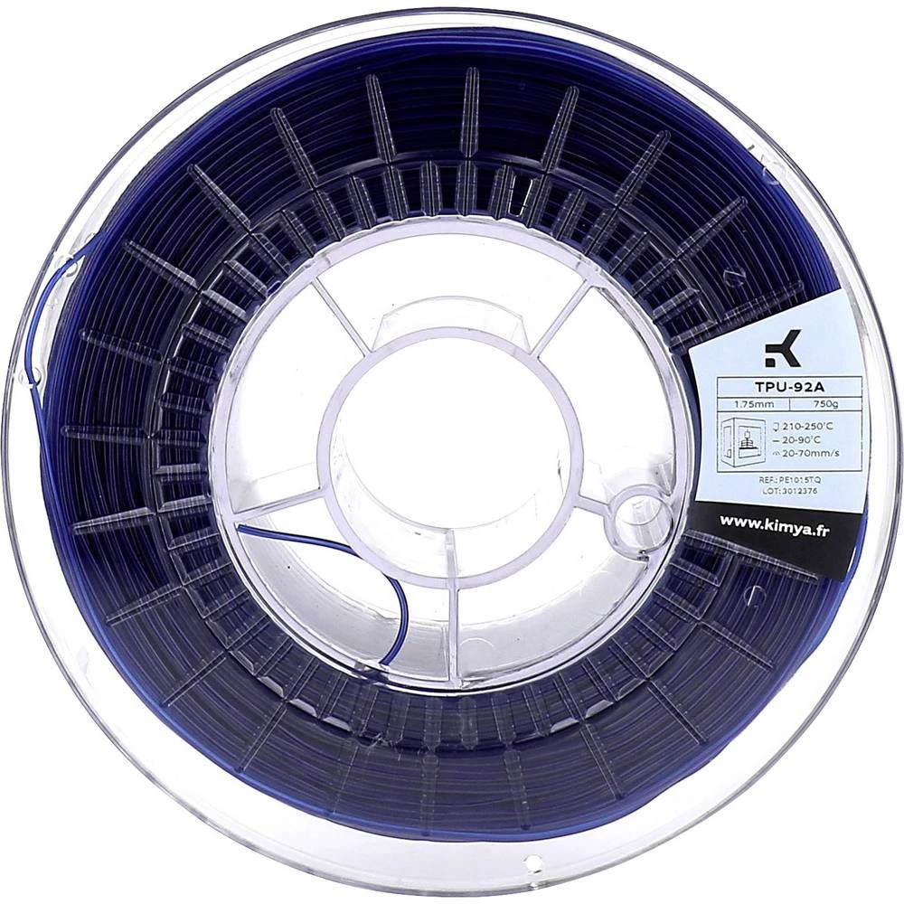 3D pisač filament Kimya PE1015TQ TPU 1.75 mm Plava boja 750 g slika