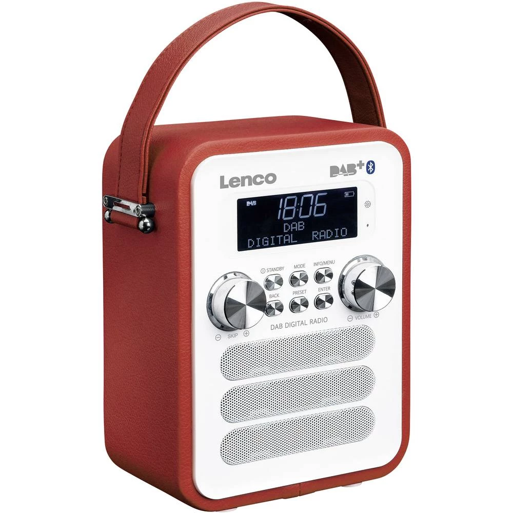 DAB+ (1012) Džepni radio Lenco PDR-050RD AUX, Bluetooth Funkcija punjenja baterije Crvena slika