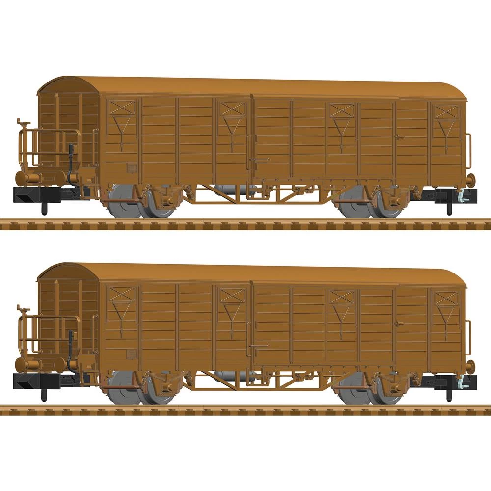 Fleischmann 826214 N Komplet od 2 natkrivena teretna automobila, DR slika