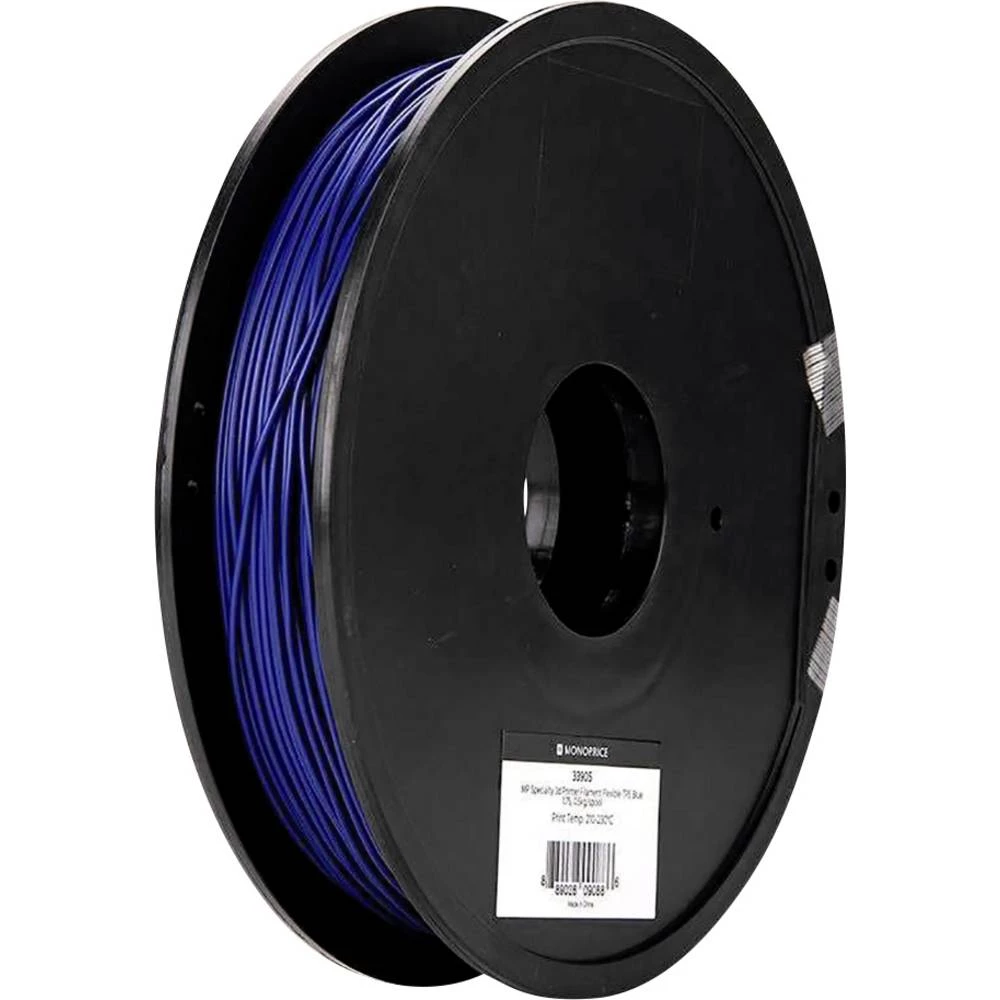 Monoprice    133905    Specialty 3D    3D pisač filament    TPE    fleksibilan    1.75 mm    500 g    plava boja        1 St. slika