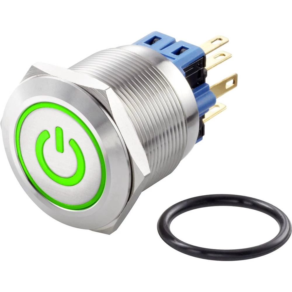 TRU COMPONENTS TC-GQ25-11ZET/G/12V/S Tlačni prekidač sa zaštitom od vandalizma 250 V/AC 3 A 1 x OFF/ON IP65 zadržava položaj 1 S slika