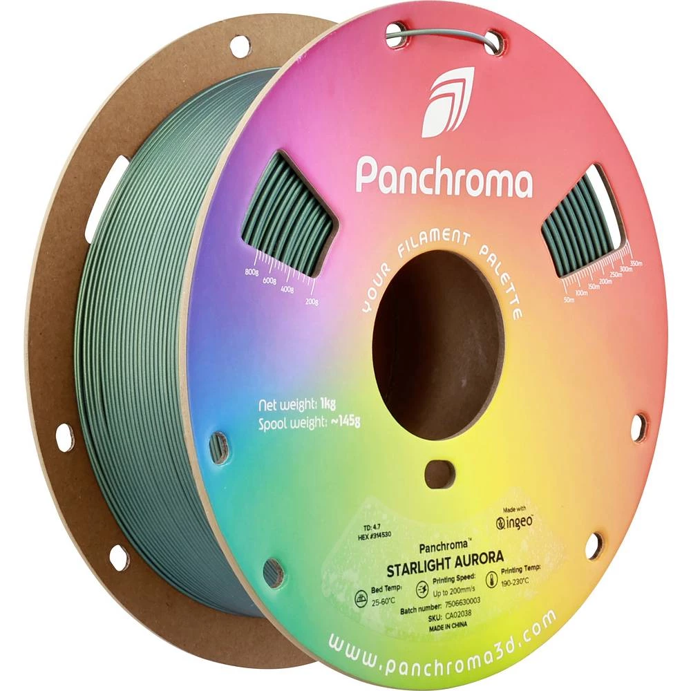 Polymaker CA02038 Panchroma™ Starlight 3D pisač filament PLA višebojni, promjena boje 1.75 mm 1000 g Starlight Aurora, z slika