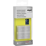 Sigel Magnet SuperDym C10 Extra-Strong Cube-Design (Š x V x d) 20 x 10 x 20 mm Kocka Srebrna 4 ST GL705