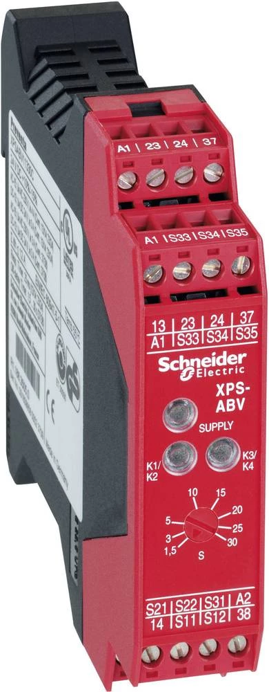 Sigurnosni relej 1 ST XPSABV1133P Schneider Electric Radni napon (broj): 24 V/DC 3 prebacivanje (Š x V x d) 22.5 x 111 x 114 mm slika