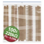 Quadrios 22P078 komplet ugljenoslojnih otpora 220 kΩ aksijalno ožičen  0.25 W 5 % 1 Set