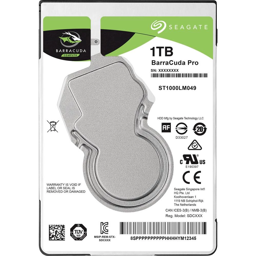 Unutarnji tvrdi disk 6.35 cm (2.5 ") 1 TB Seagate BarraCuda Pro Bulk ST1000LM049 SATA III slika