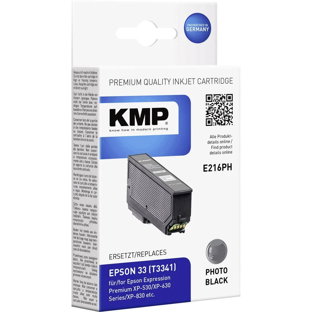 KMP Tinta zamijena Epson T3341, 33 Kompatibilan Foto crna E216PH 1633,4841 slika