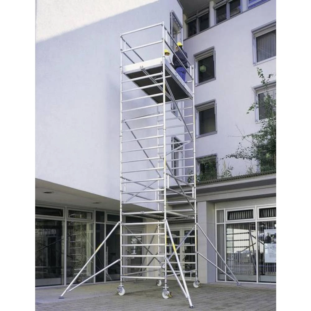 Günzburger Steigtechnik 168935 na roli montaža bez alata Radna visina (maks.): 11.4 m slika