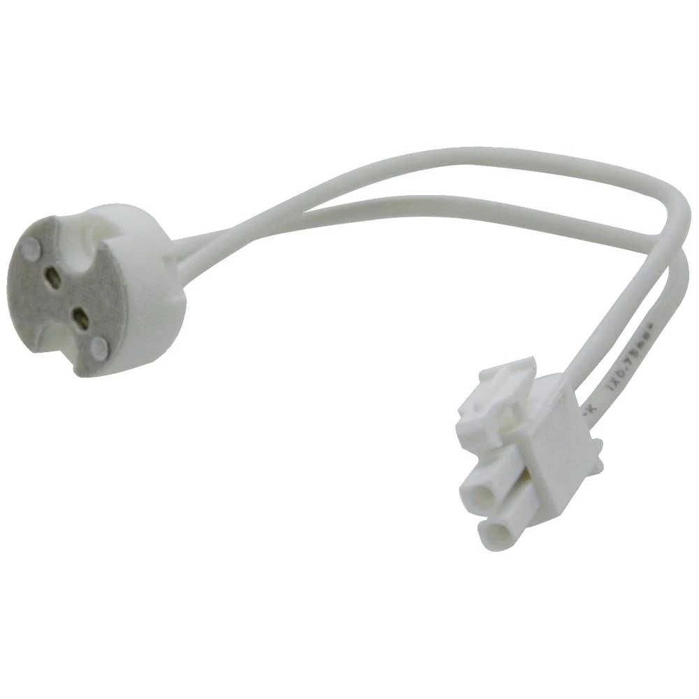 Univerzalna keramička utičnica G4/GU4/GU5.3/GY63.5 sa 130 mm kablom i AMP konektorom Heitronic 29015 grlo za žarulje  G4, GU4, GU5.3, GY6.35 slika