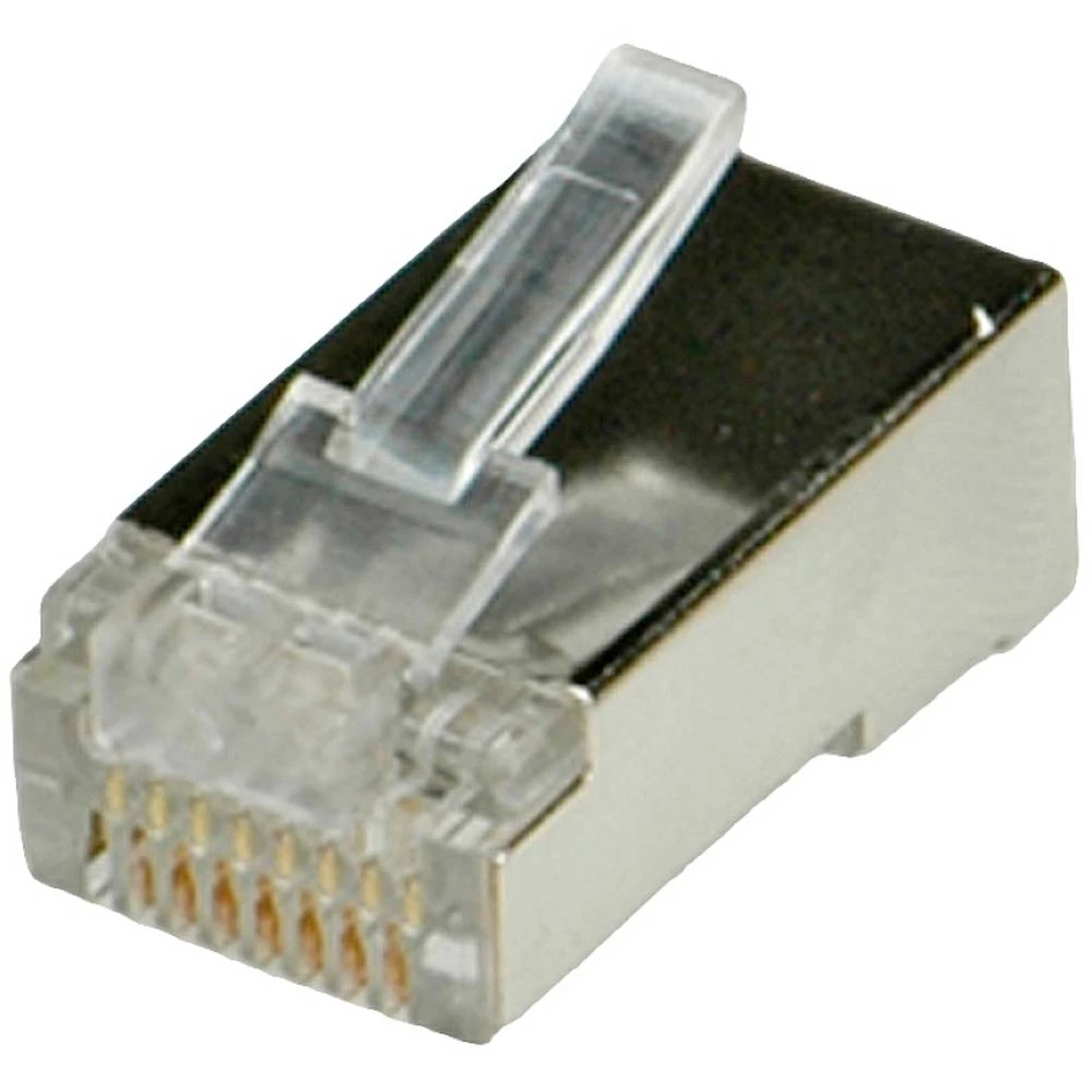 Roline 12.01.1089 ROLINE modularni utikač oklopljen, Cat.5e (Klasa D), 10 kom 12.01.1089 ravni muški konektor    srebrna 10 St. slika