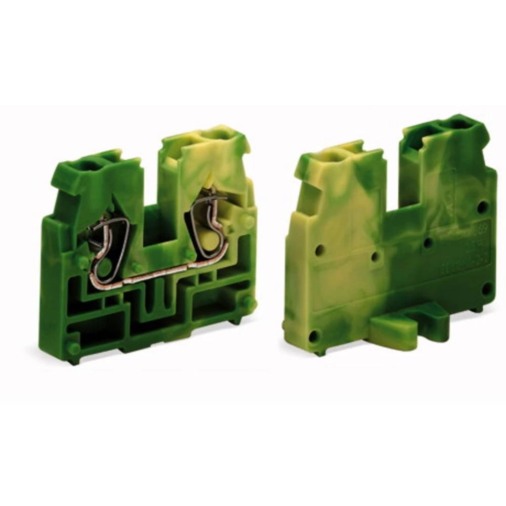 WAGO 869-307 prolazna stezaljka opružna stezaljka zelena, žuta 100 St. slika