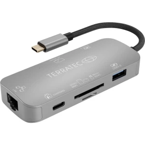 Terratec CONNECT C8 USB-C™ (3.2 Gen 2) Multiport Hub siva slika