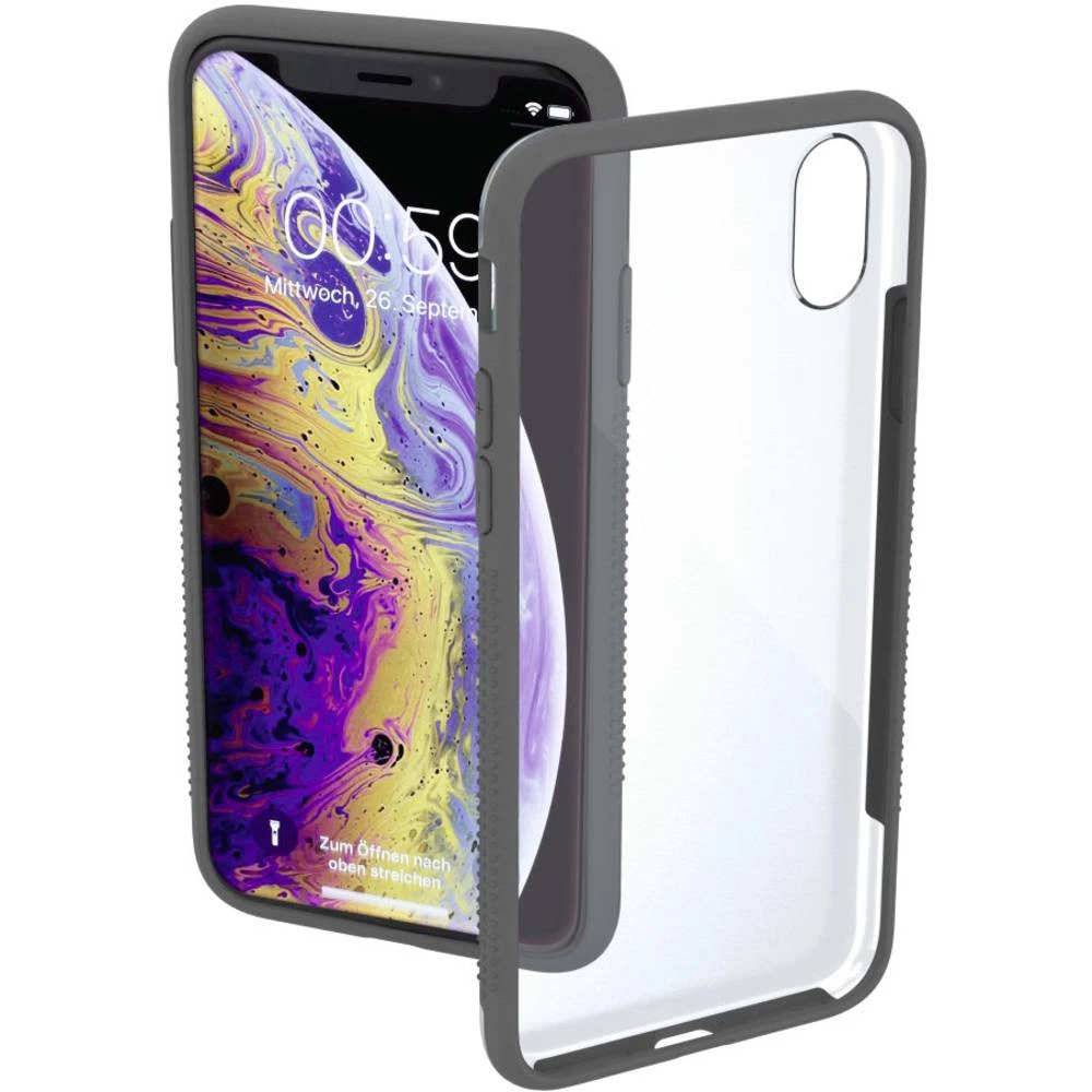 Hama Frame Stražnji poklopac za mobilni telefon Pogodno za: Apple iPhone X, Apple iPhone XS Prozirna, Siva slika