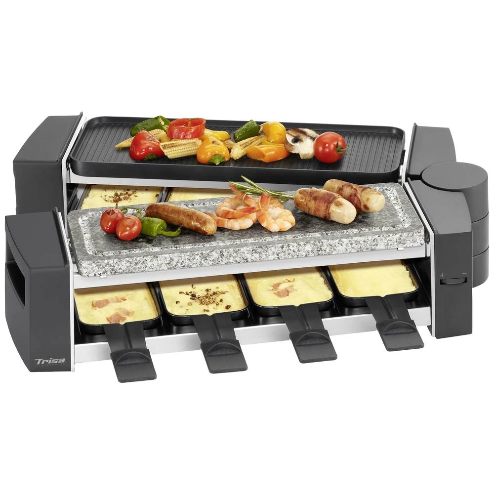 Trisa Vario Fun Raclette 8 posuda, premaz protiv lijepljenja crna slika