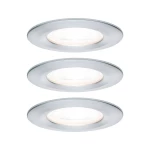 LED ugradna svjetiljka 3-Step-Dim Nova osnovni set kruta IP44 oko 78mm GU10 3x6.5W 230V 2700K tokareni aluminij Paulmann  ugradno svjetlo za kupaonicu 3-dijelni komplet   GU10 19.5 W  aluminij (okr...