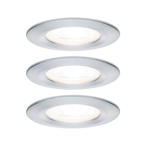 LED ugradna svjetiljka 3-Step-Dim Nova osnovni set kruta IP44 oko 78mm GU10 3x6.5W 230V 2700K tokareni aluminij Paulmann  ugradno svjetlo za kupaonicu 3-dijelni komplet   GU10 19.5 W  aluminij (okr... slika