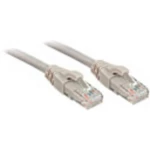 LINDY 48007 RJ45 mrežni kabel, Patch kabel cat 6 U/UTP 10.00 m siva  1 St.
