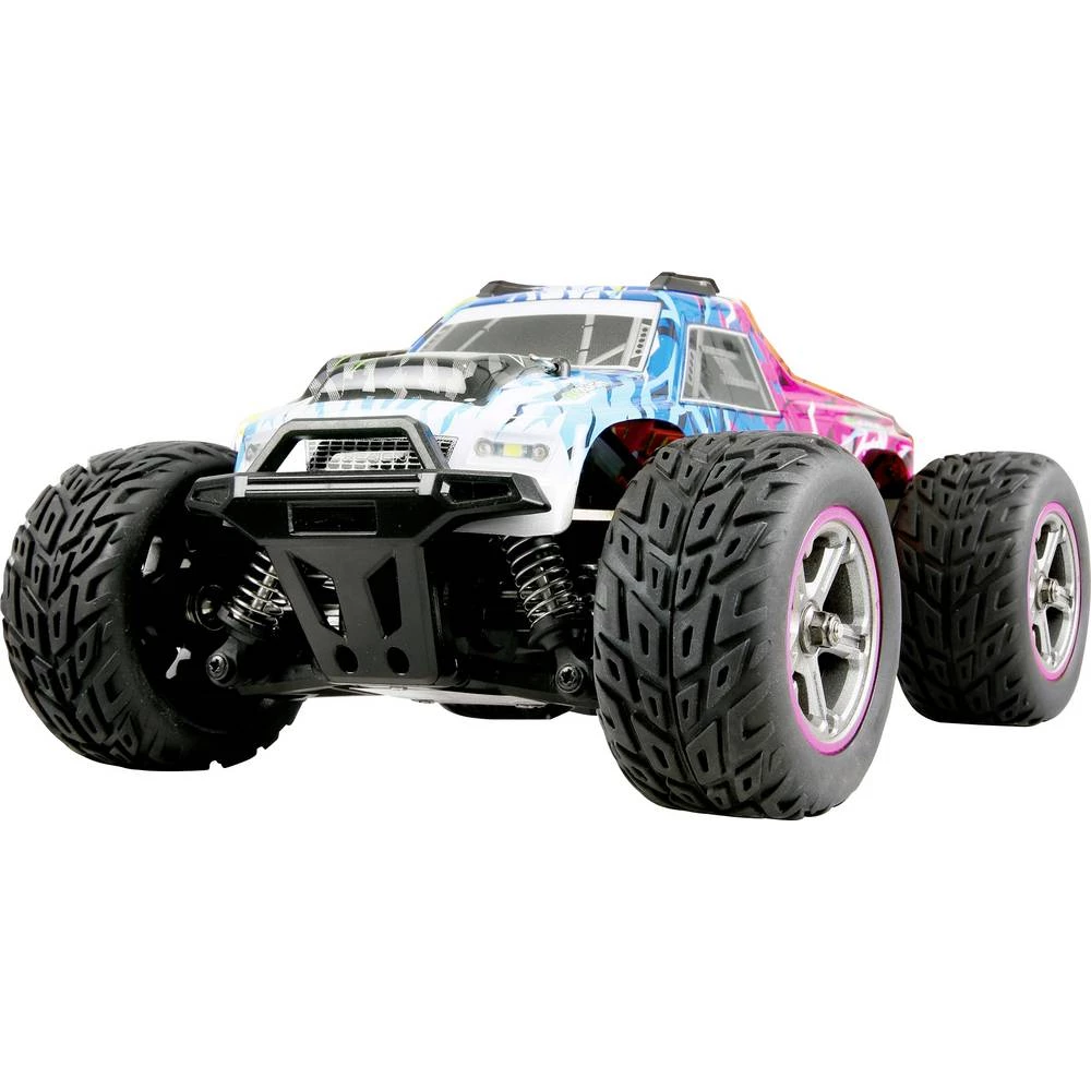 Amewi MAX20 blau-pink plava boja, ružičasta s četkama 1:20 RC model automobila za početnike električni monstertruck pogo slika