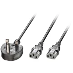 LINDY struja Y-kabel [1x UK utikač - 2x ženski konektor iec c13, 10 a] 2.5 m crna
