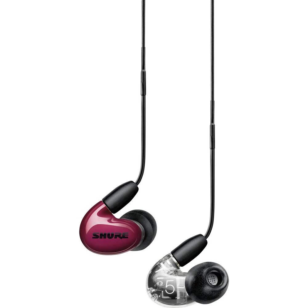 Shure AONIC 5 in ear slušalice u ušima crvena slika