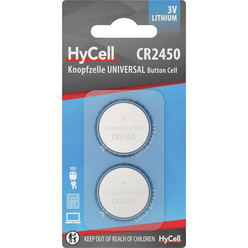 HyCell gumbasta baterija CR 2450 3 V 1 kom. litijev 2er Blister Lithium Knopfzellen CR2450 slika