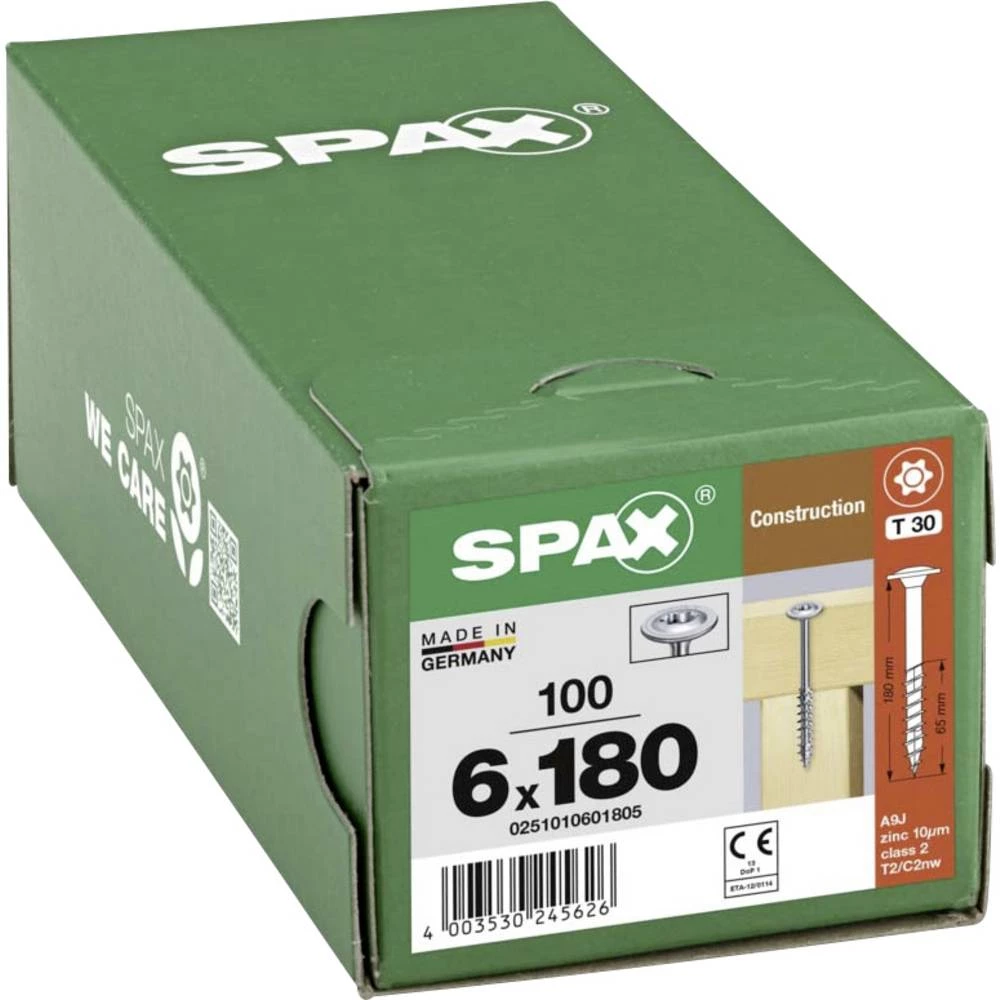 SPAX 0251010601805 R 88193 m.Spitze/T-STAR vijak za drvo 6 mm 180 mm T-STAR plus čelik WIROX 100 kom. slika
