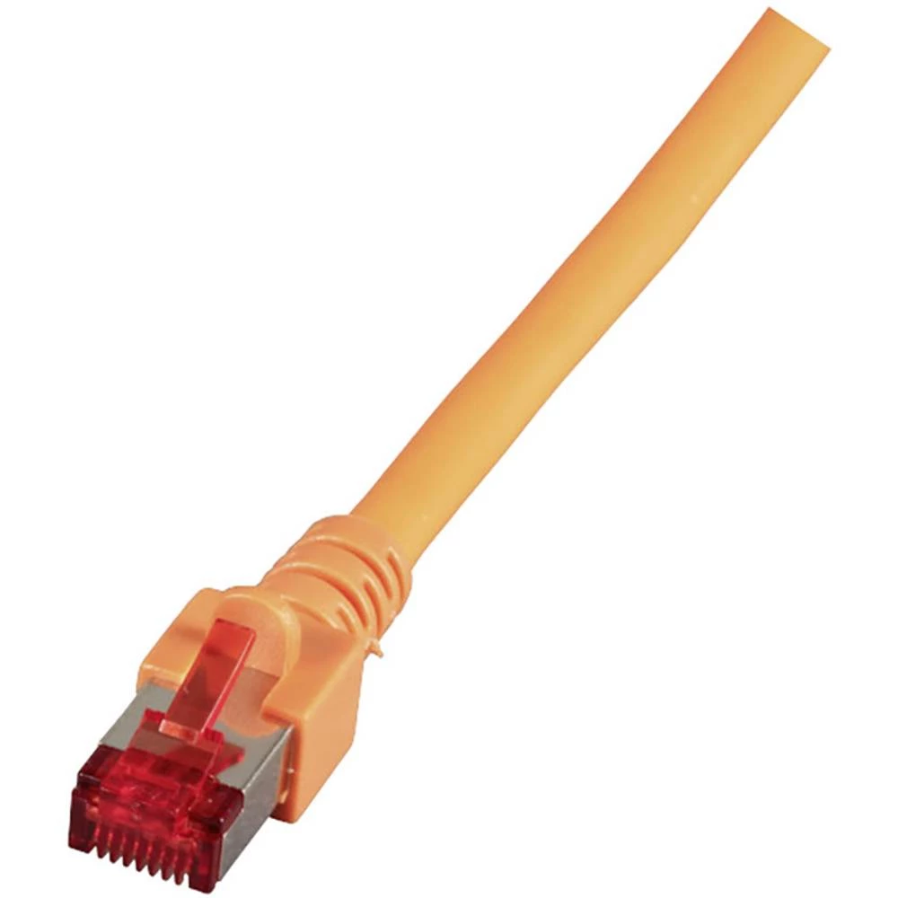 LAN (RJ45) Mreža Priključni kabel CAT 6 S/FTP 25 m Narančasta Vatrostalan, Bez halogena, sa zaštitom za nosić, pozlaćeni kontakt slika