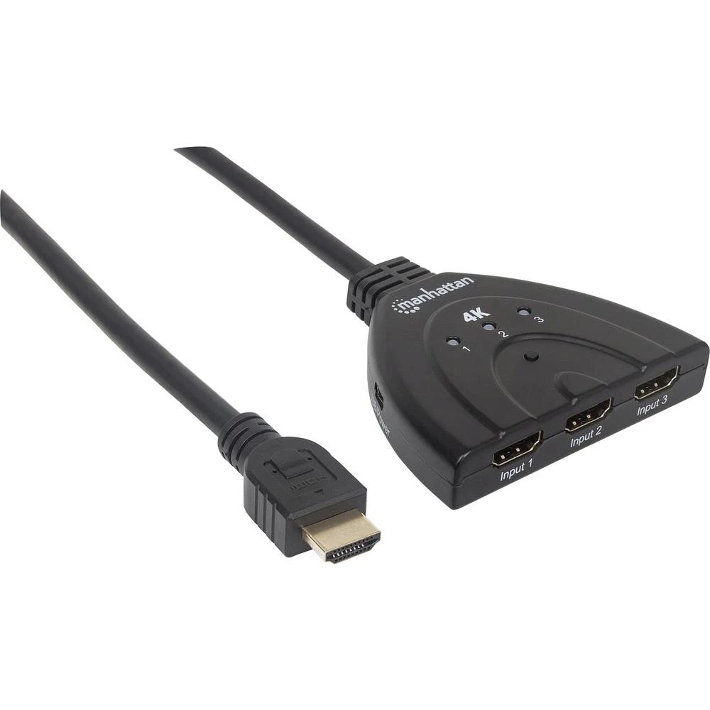 3 vrata HDMI prekidač Manhattan 207874 Podržava Ultra HD 4096 x 2160 piksel slika