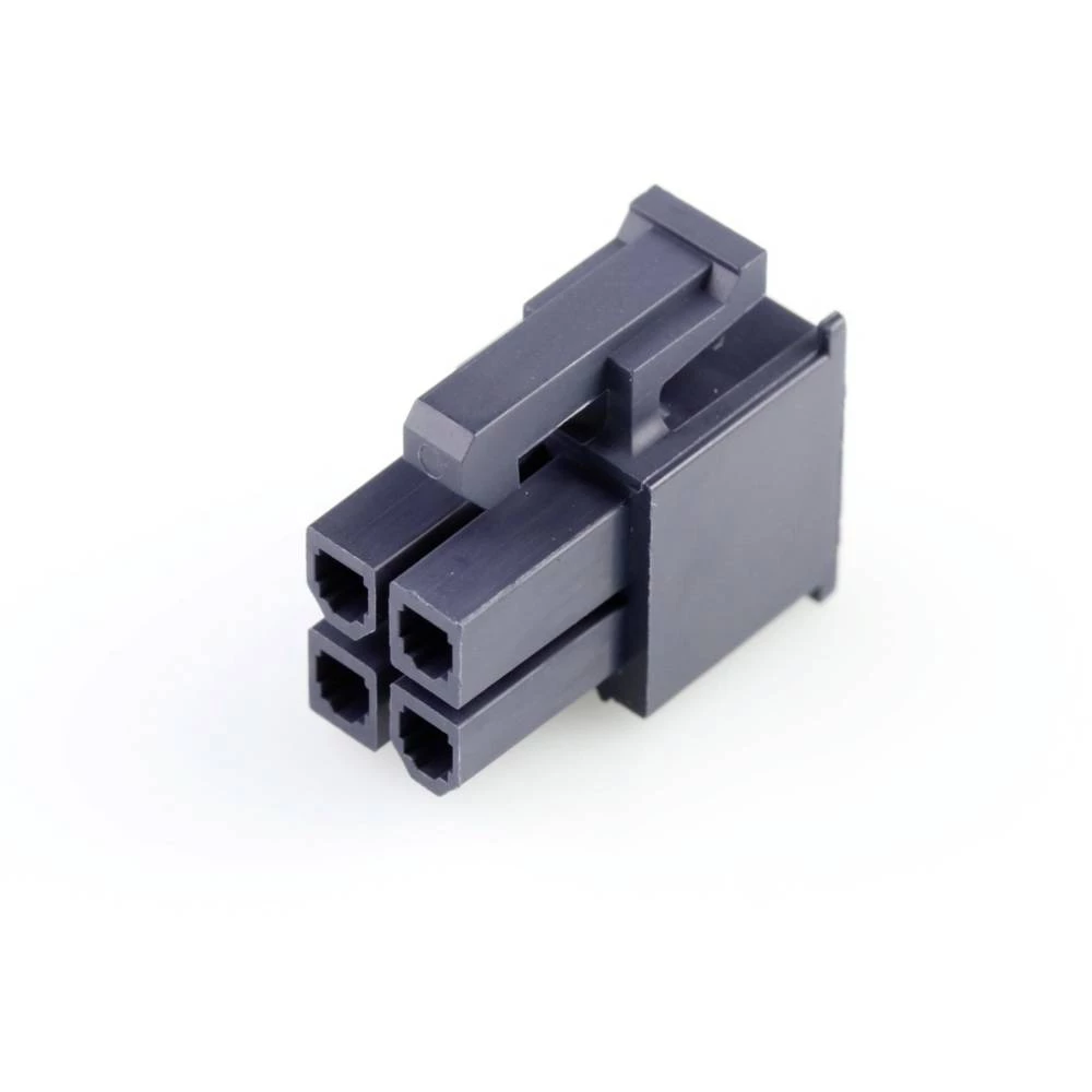 Molex 39013045 Mini-Fit Jr. Receptacle Housing, Dual Row, 4 Circuits, UL 94V-2, Black slika