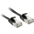 LINDY 47484 RJ45 mrežni kabel, Patch kabel cat 6a U/FTP 5.00 m crna sa zaštitom za nosić 1 St. slika