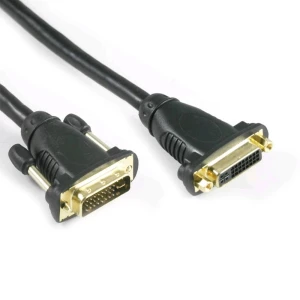 Lyndahl DVI priključni kabel DVI-I 24+5-polni utikač, DVI-I 24+5-polna utičnica 0.5 m crna LKDVFM30005  DVI kabel slika