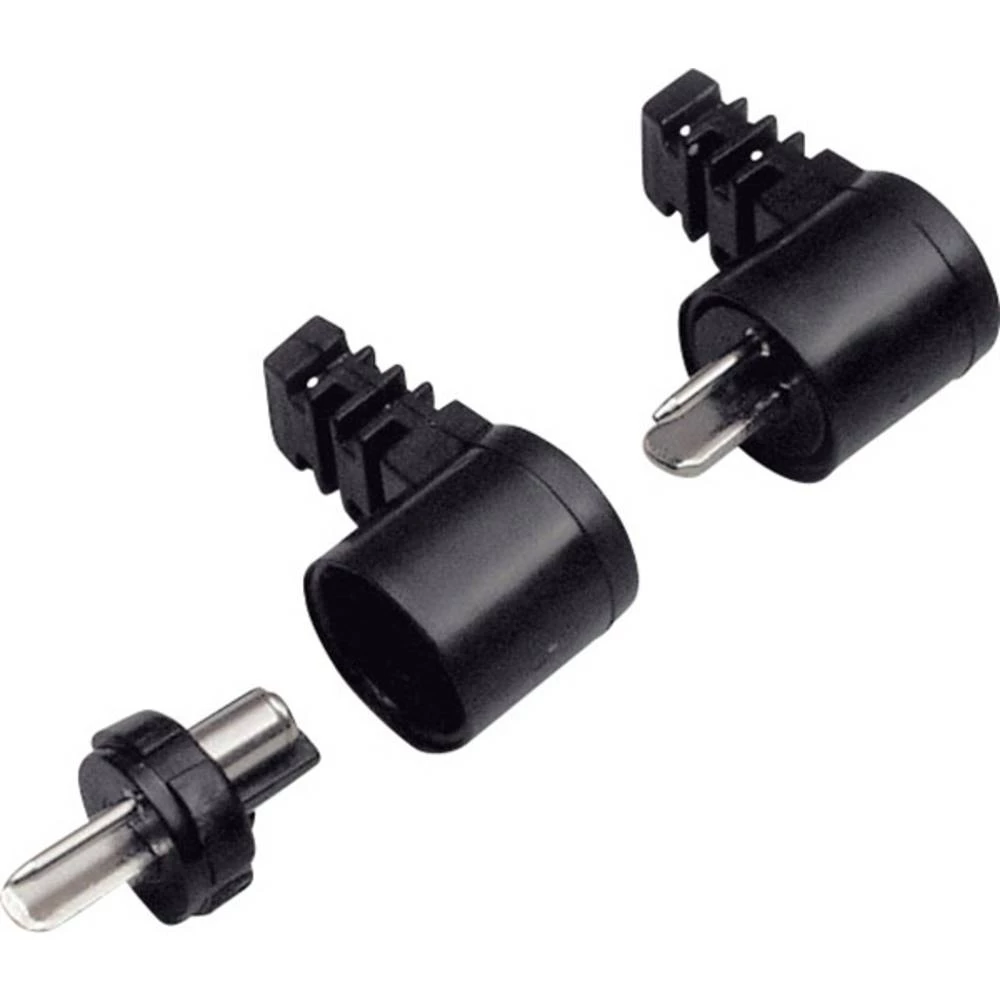 Utični priključak za zvučnike, utikač, kutni, broj polova: 2 crne boje TRU Components 2 kom. slika