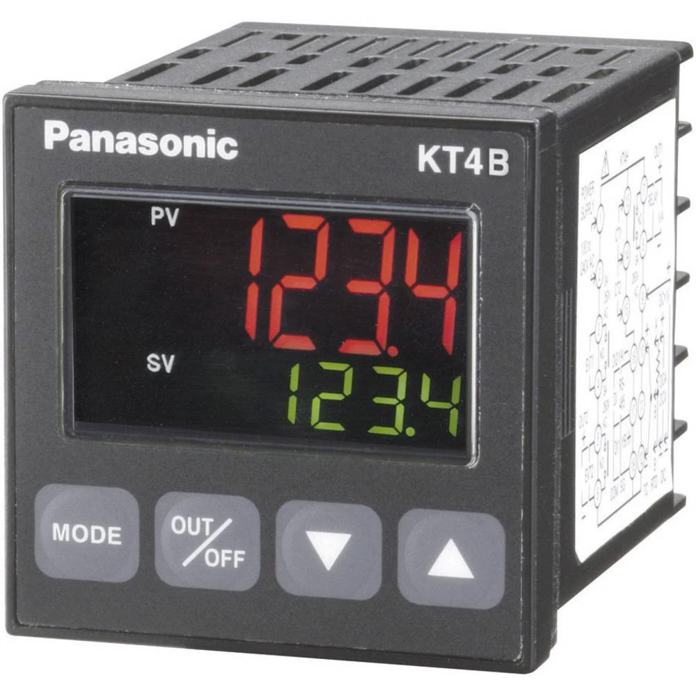 Regulator temperature Panasonic AKT4B211100 K, J, R, S, B, E, T, N, PL-II, C, Pt100, Pt100 -200 do +1820 °C relej 3 A (D x Š x V slika