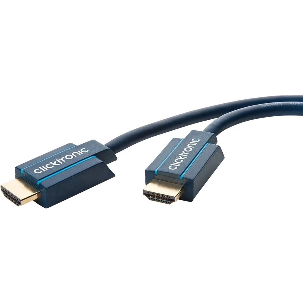 clicktronic HDMI Priključni kabel [1x Muški konektor HDMI - 1x Muški konektor HDMI] 1 m Plava boja slika