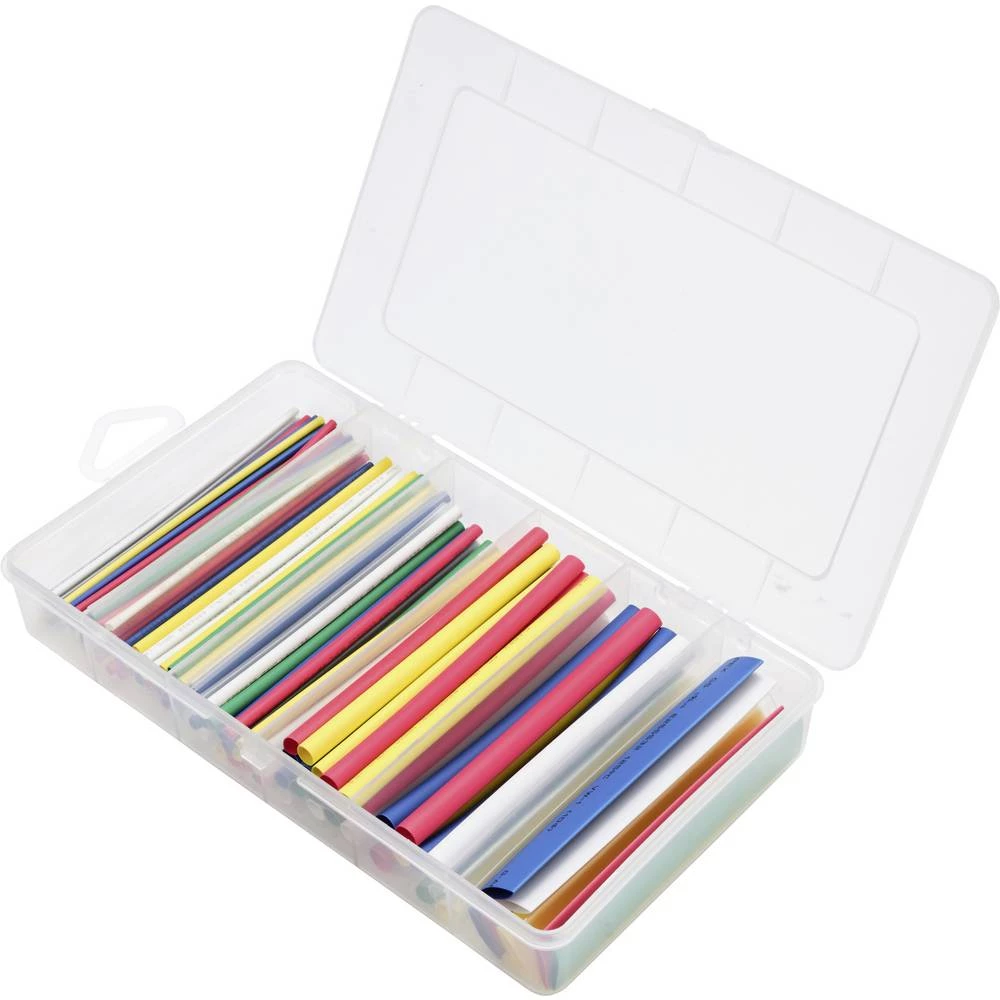 TRU COMPONENTS TC-13388836 asortiman skupljajućih cijevi  zelena, crvena, žuta, plava boja, bistra, bijela   Stopa skupl slika