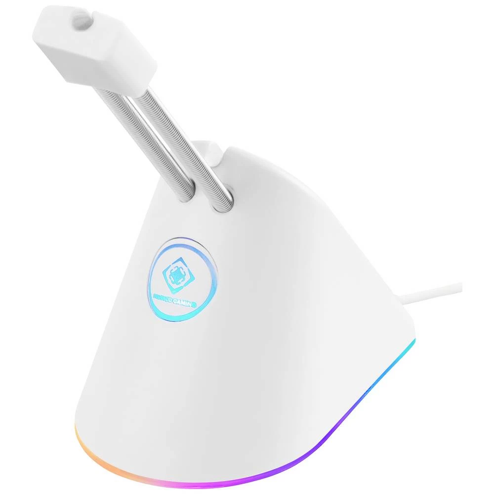 Bungee za miša s RGB osvjetljenjem, uvlačivom rukom, odgovara svim žičanim miševima DELTACO GAMING WA91 mišni bungee osvjetljen bijela slika
