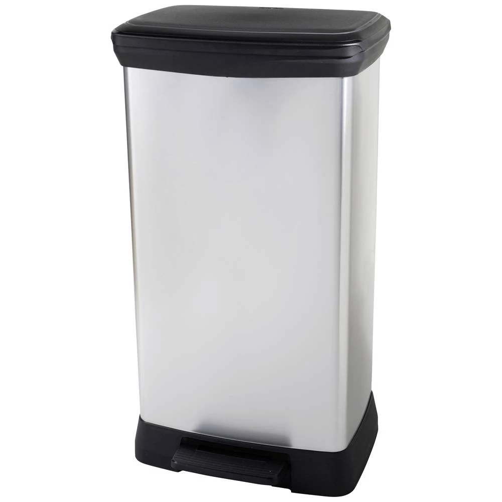Curver Deco bin metalics 254620 kontejner za limenke 46 l (Š x V x D) 407 x 749 x 307 mm srebrna, crna 1 St. slika