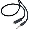 SpeaKa Professional-JACK audio produžni kabel [1x JACK utikač 3.5 mm - 1x JACK utičnica 3.5 mm] 0.50 m crn SuperSoft slika