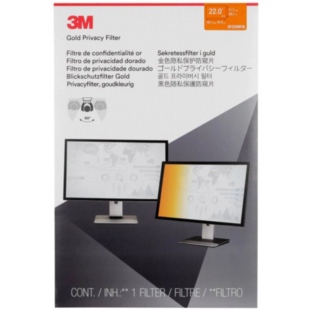 3M GF220W1B Folija za zaštitu zaslona 55.9 cm (22 ") Format slike: 16:10 7100095983 Pogodno za model: Univerzalno slika