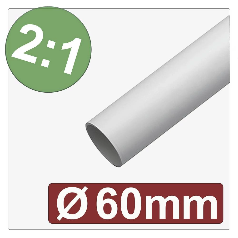 Quadrios 25CA598 skupljajuća cijev bez ljepila bijela 60 mm 30 mm Stopa skupljanja:2:1 Roba na metre slika