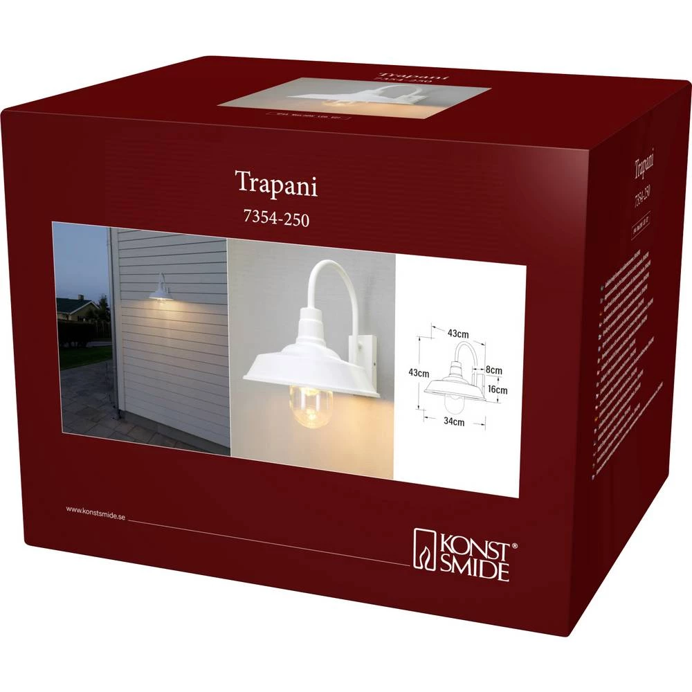 Konstsmide Trapani 7354-250 vanjsko zidno svjetlo E27 20 W bijela slika