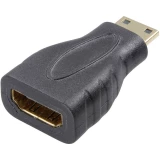 HDMI adapter [1x HDMI-utikač C Mini 1x HDMI-utikač] crn pozlaćeni kontakt